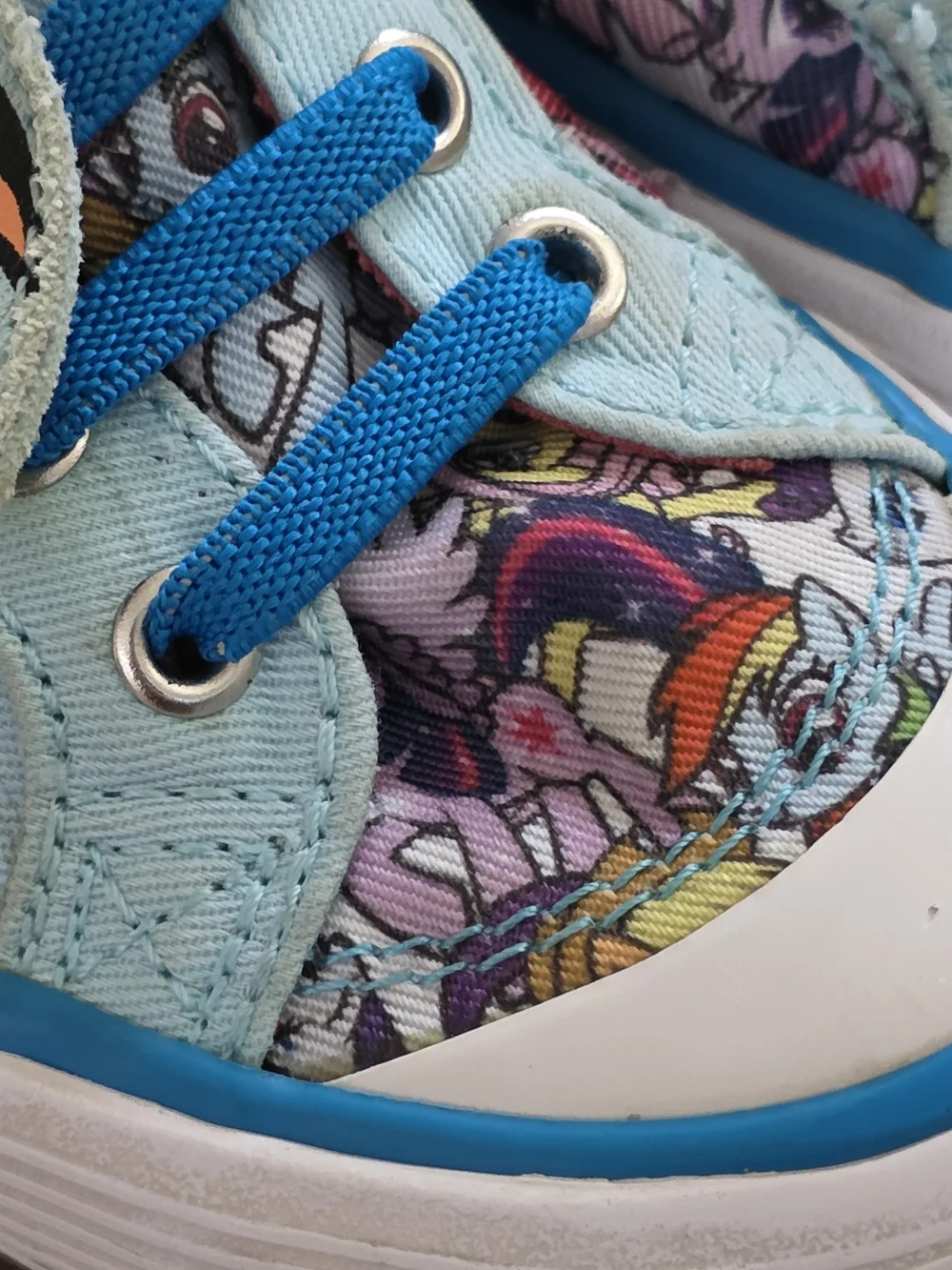 My Little Pony Light Blue Rainbow Accent Kids Sneakers